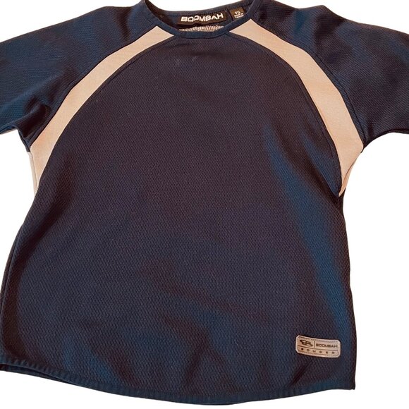 Boombah Bomber Kids Long Sleeve Navy & Gray Shirt - Youth Medium Sport - Picture 4 of 12